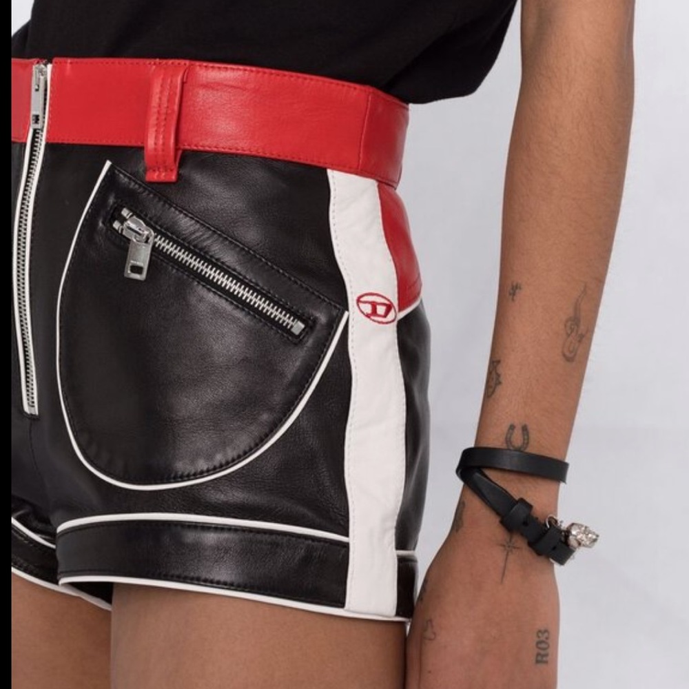 DIESEL leather bike racer hot short shorts - Picture 4 of 15